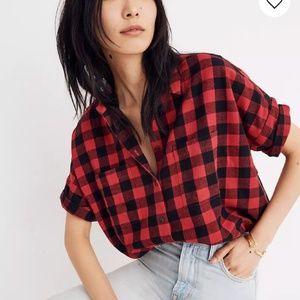 Madewell Flannel Courier Shirt in Buffalo Check
